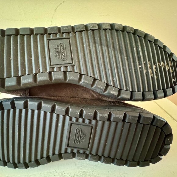 Vintage Coach Tatum Brown Suede Logo Knit Legwarmer Reversible Boots | Sz 8.5 M - Picture 10 of 10